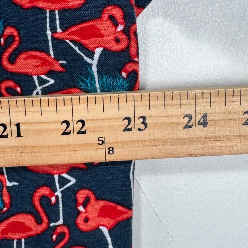 Banana Republic Linen Button Shirt Large Slim Navy Red Flamingo All Over Print - Picture 7 of 9